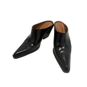 Zara Black Pointed Toe Wedge Heel Mules – Women's EU 39